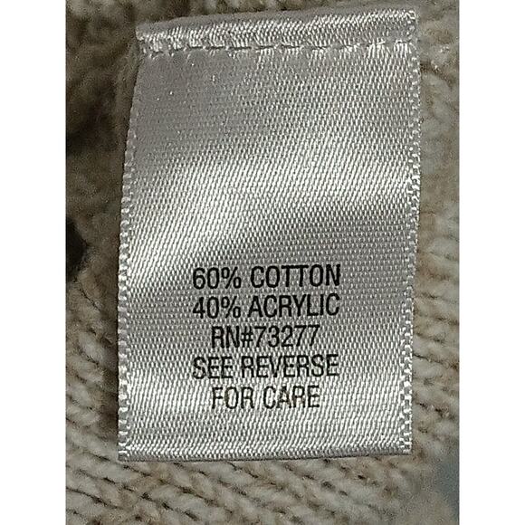 Croft & Barrow Size M Long Sleeve Tan And Cream Cowl Neck Pull Over Sweater - Picture 7 of 8